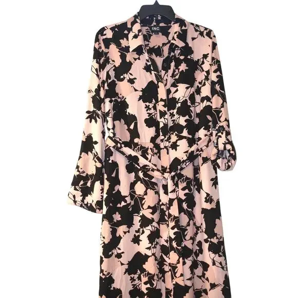 INC International Concepts Women's Printed Tie-Waist Button-Front Nila Dress - Picture 2 of 5